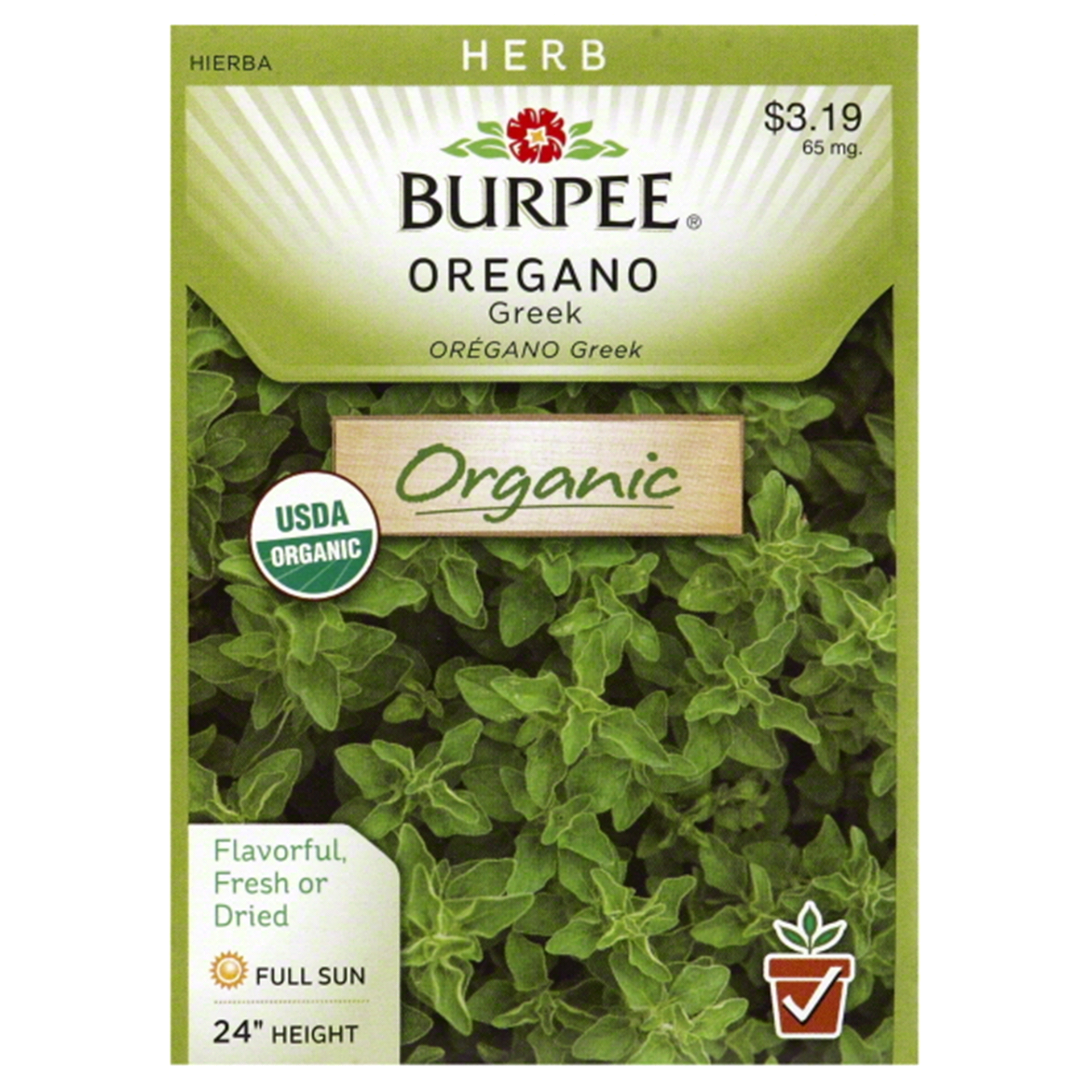 slide 1 of 1, Burpee Organic Greek Oregano Seeds, 1 ct