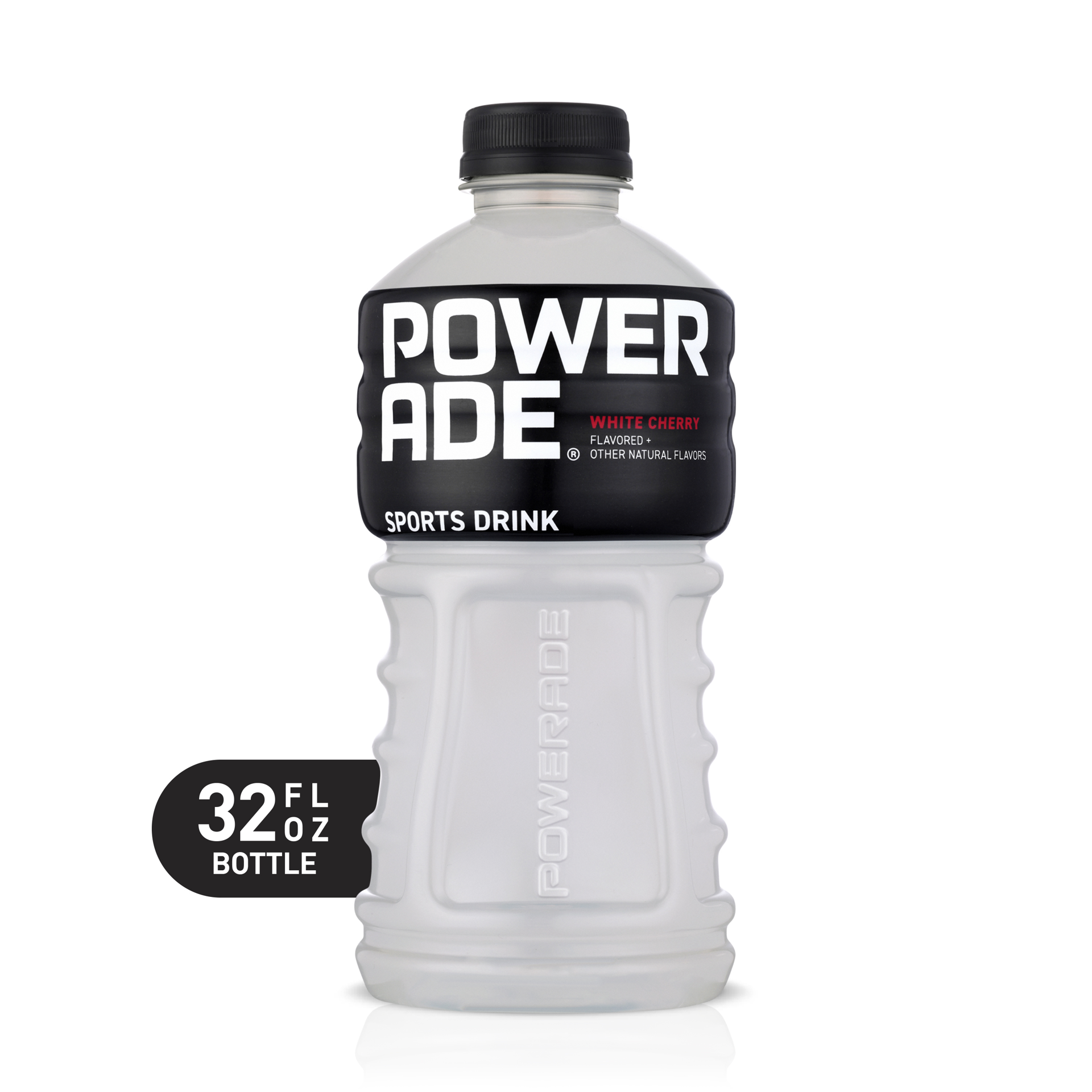 slide 1 of 4, POWERADE White Cherry, ION4 Electrolyte Enhanced Fruit Flavored Sports Drink w/ Vitamins B3, B6, and B12, Replenish Sodium, Calcium, Potassium, Magnesium, 32 fl oz, 32 fl oz