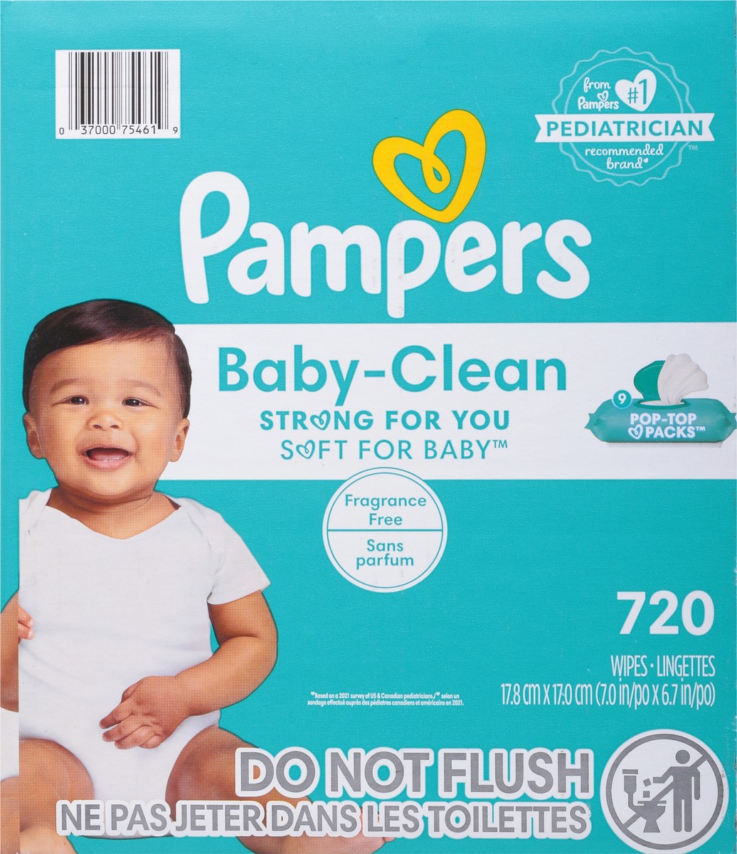 slide 8 of 10, Pampers Baby-Clean Fragrance Free Wipes 720 ea, 9 ct