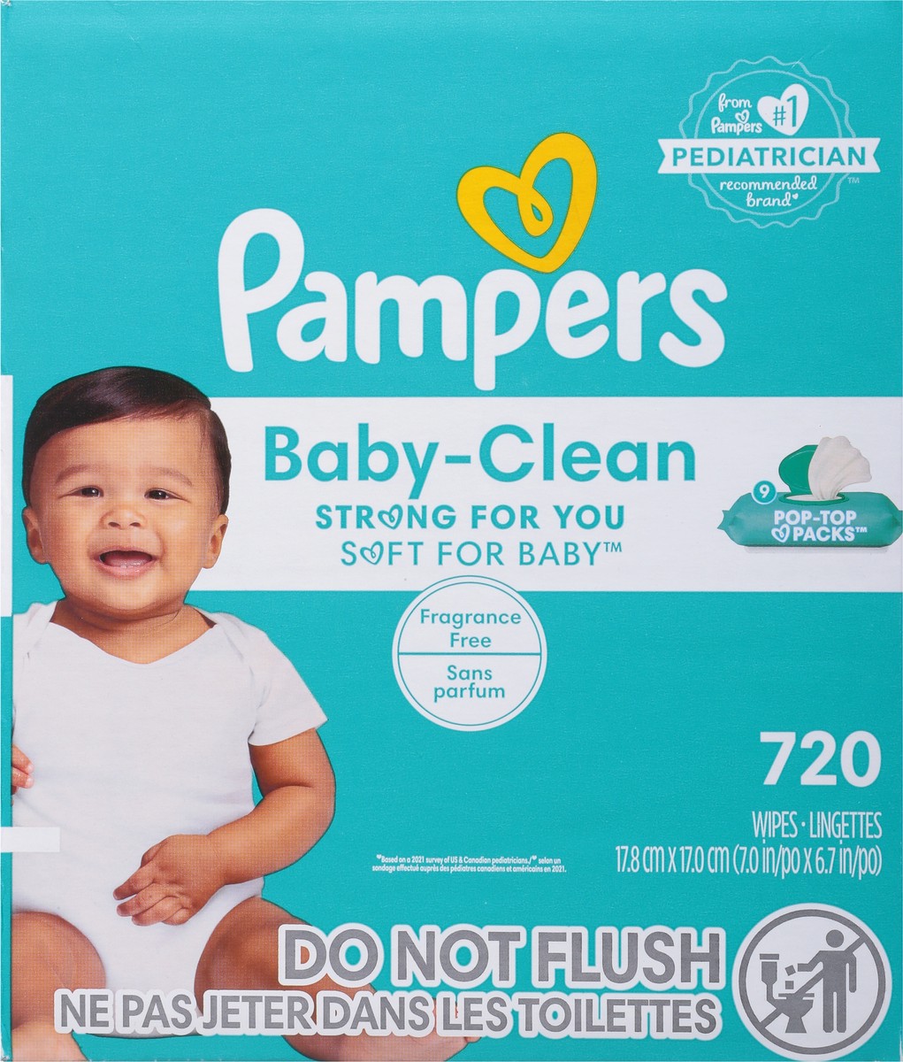 slide 9 of 10, Pampers Baby-Clean Fragrance Free Wipes 720 ea, 9 ct