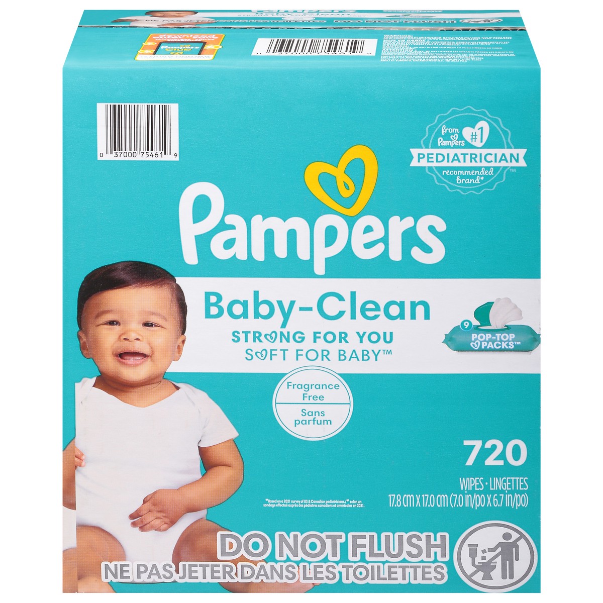 slide 10 of 10, Pampers Baby-Clean Fragrance Free Wipes 720 ea, 9 ct