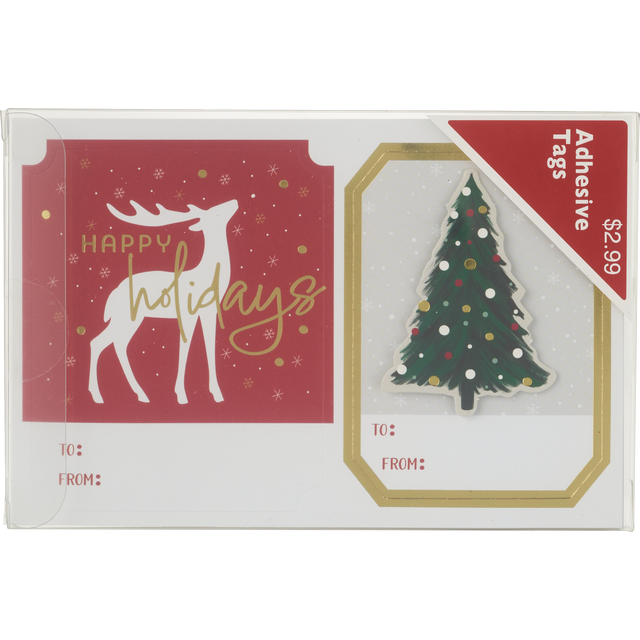 slide 1 of 1, DESIGN FOCUS Prm Peel & Stick Tags- Trad, 12 ct