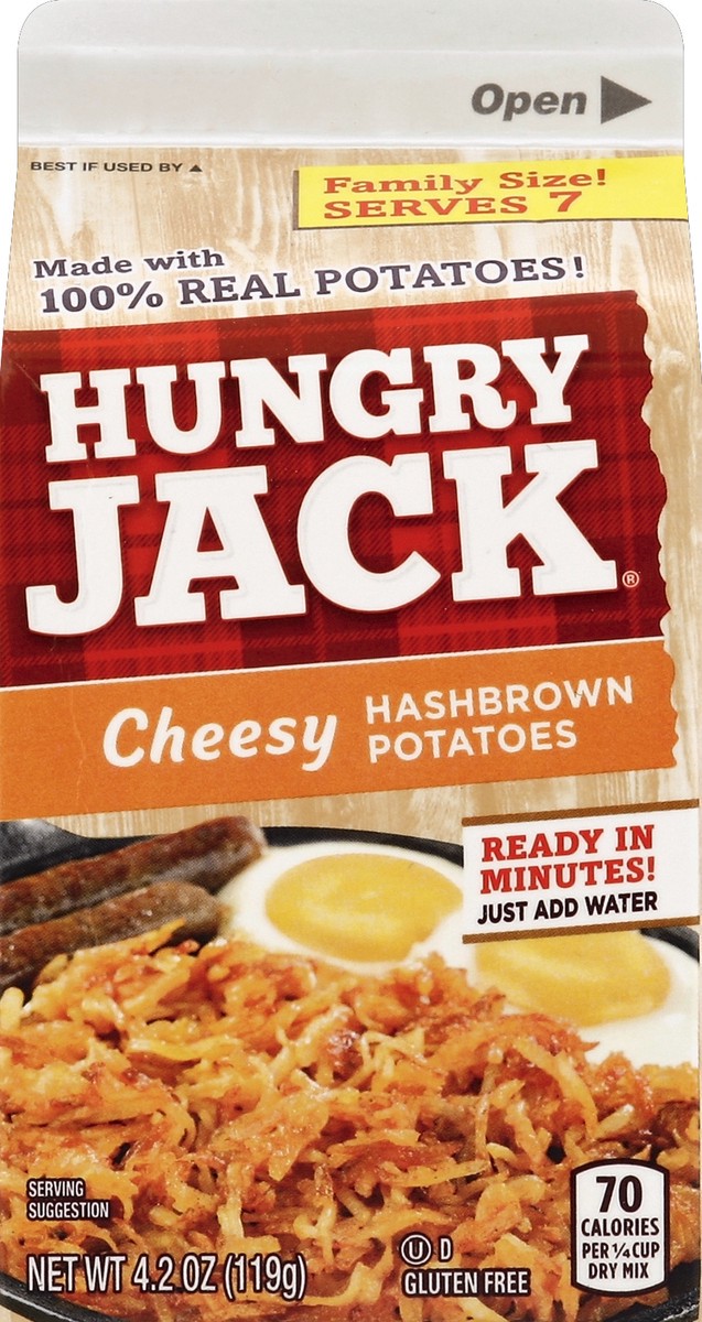 slide 6 of 6, Hungry Jack Hashbrown Potatoes Cheesy, 4.2 oz