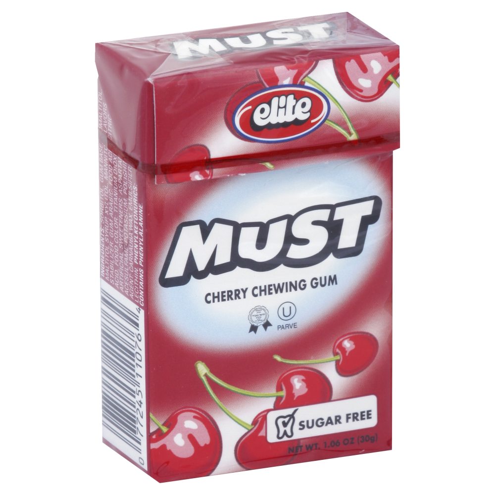 slide 1 of 1, Elite Must Chewing Gum Cherry, 1 ct