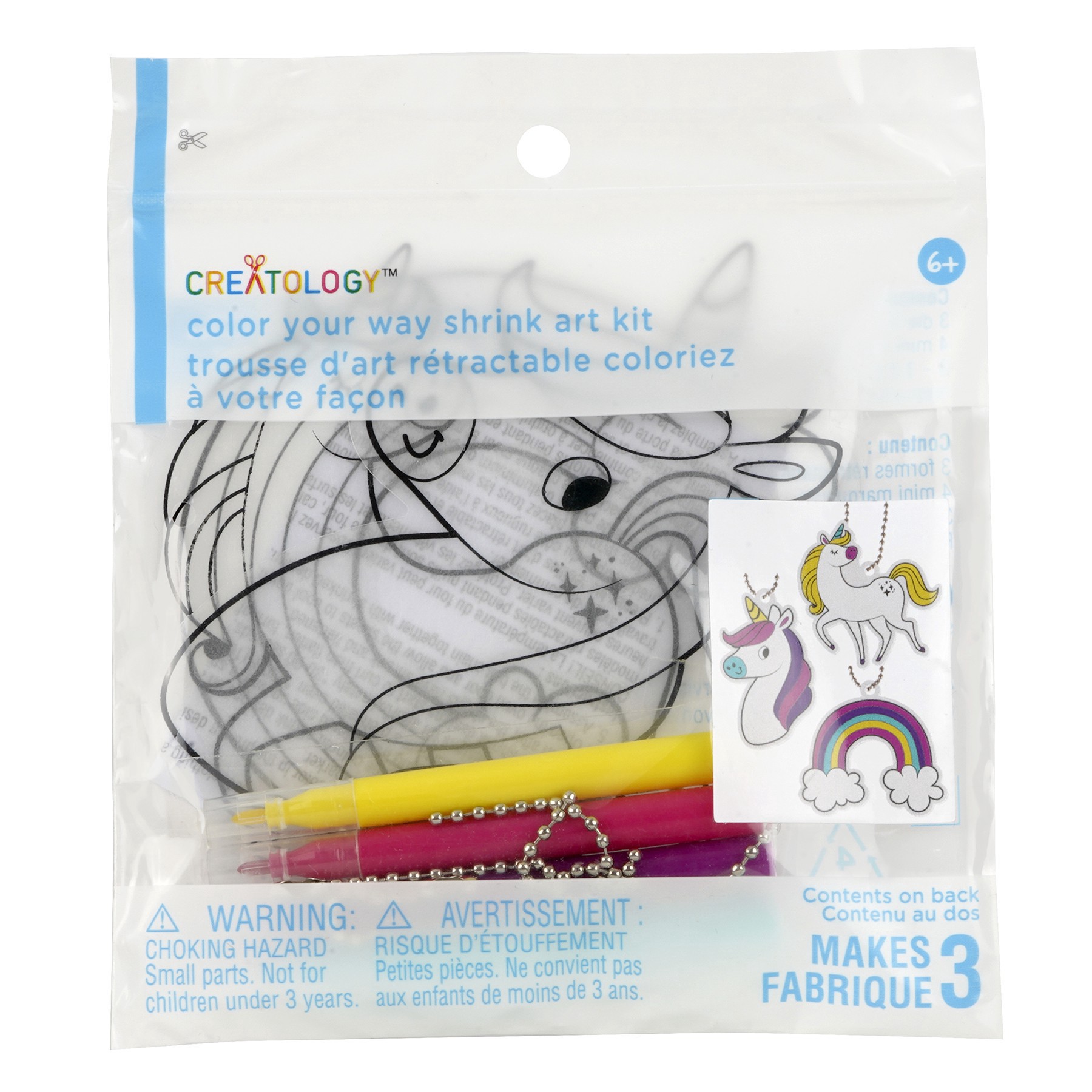 slide 3 of 3, Color Your Way Unicorn Shrink Art Kit By Creatology, 2 in x 4.5 in