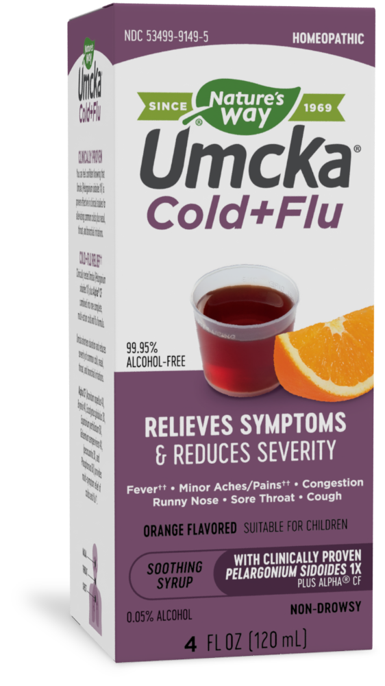 slide 1 of 6, Nature's Way Orange Sugar-Free Umcka Cold & Flu Syrup, 4 fl oz