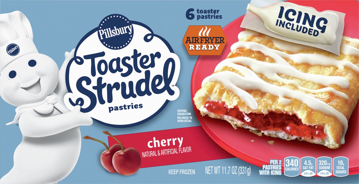 slide 8 of 13, Pillsbury Toaster Strudel Patries, Cherry, 6 ct, 11.7 oz, 6 ct