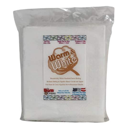 slide 1 of 1, Warm Company Warm & White 34" X 45" Pre-Cut Craft Cotton Batting, 34 in x 45 in