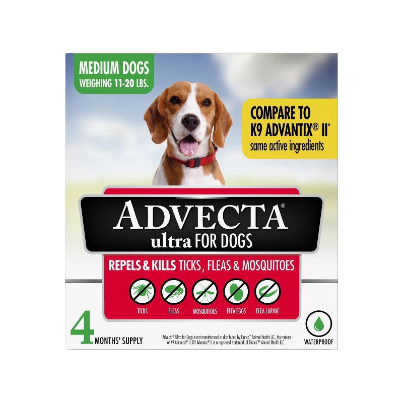 slide 3 of 5, ADVECTA Ultra Flea and Tick Protection for Medium Dogs, 4 Count, 4 ct