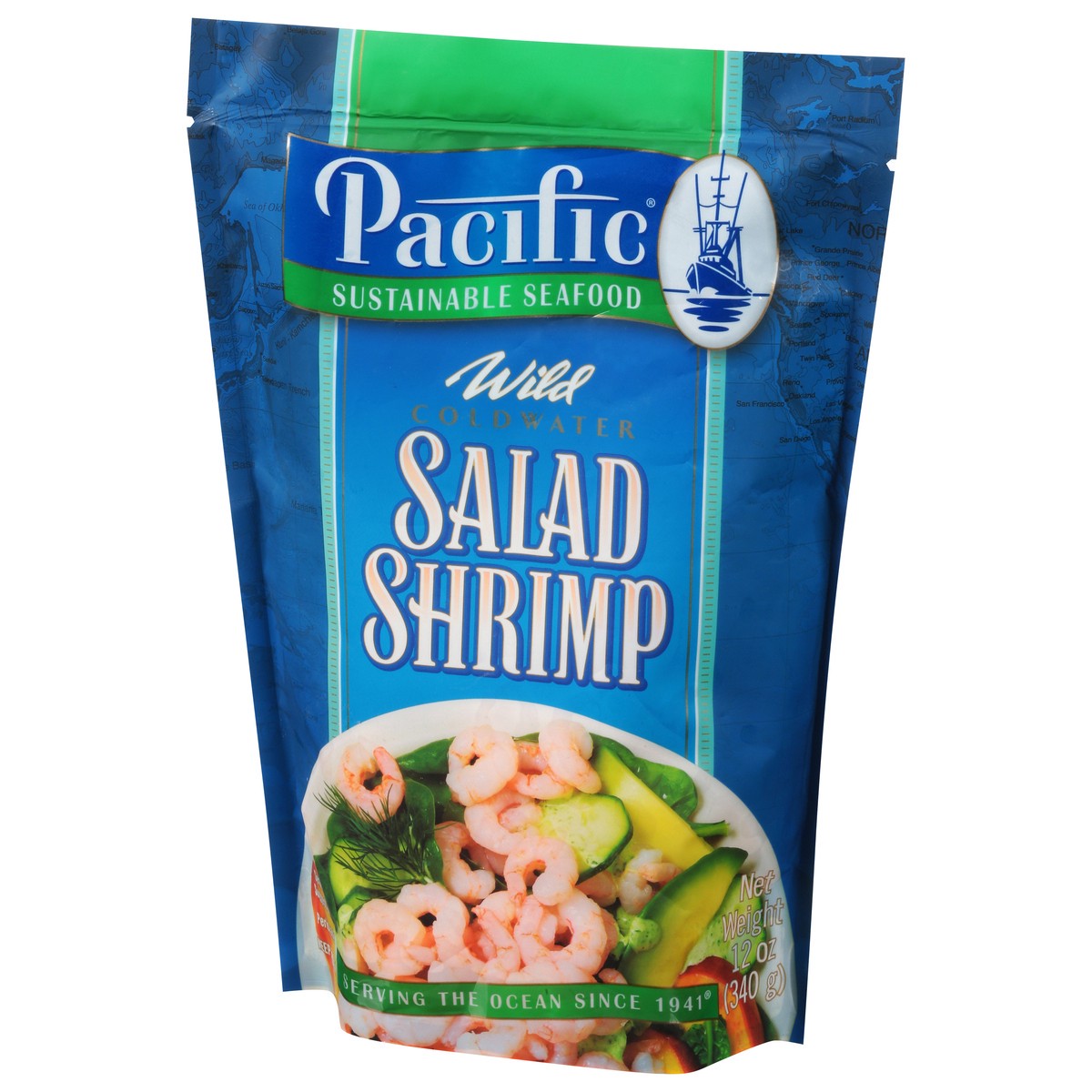 slide 2 of 9, Pacific Seafood Coldwater Wild Salad Shrimp 12 oz, 12 oz