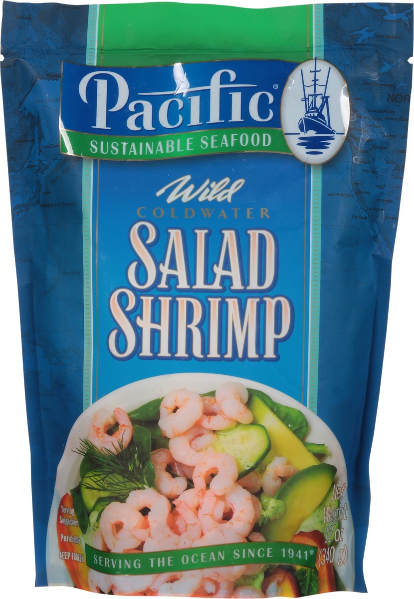 slide 1 of 9, Pacific Seafood Coldwater Wild Salad Shrimp 12 oz, 12 oz