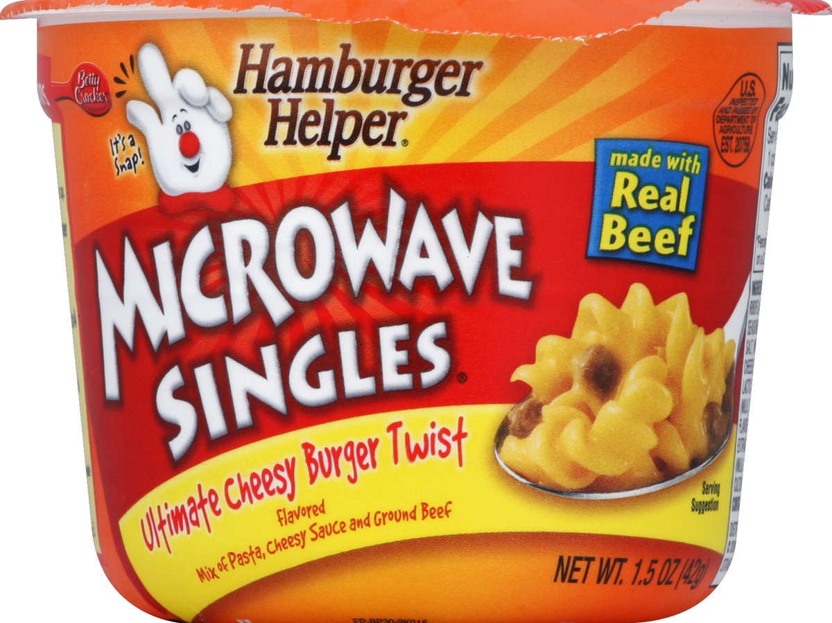 slide 5 of 6, Hamburger Helper Ultimate Cheesy Burger Twist Microwave Singles, 1.5 oz