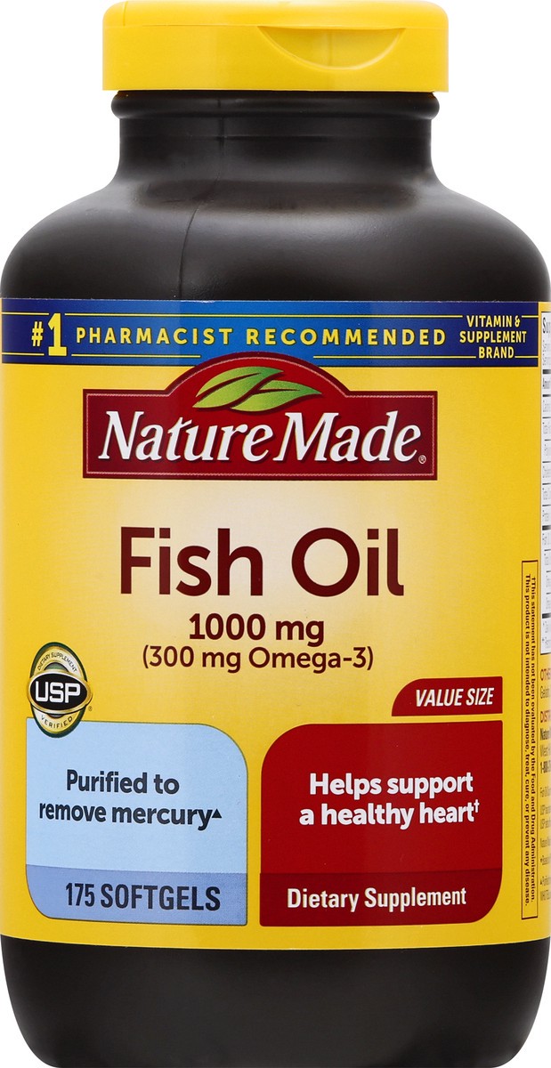 slide 1 of 9, Nature Made Value Size Softgels Fish Oil 175 ea, 175 ct; 1000 mg