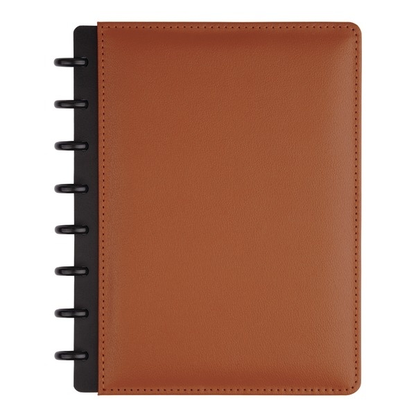 slide 1 of 6, TUL Custom Note-Taking System Discbound Notebook, Junior Size, Leather Cover, Brown, 1 ct