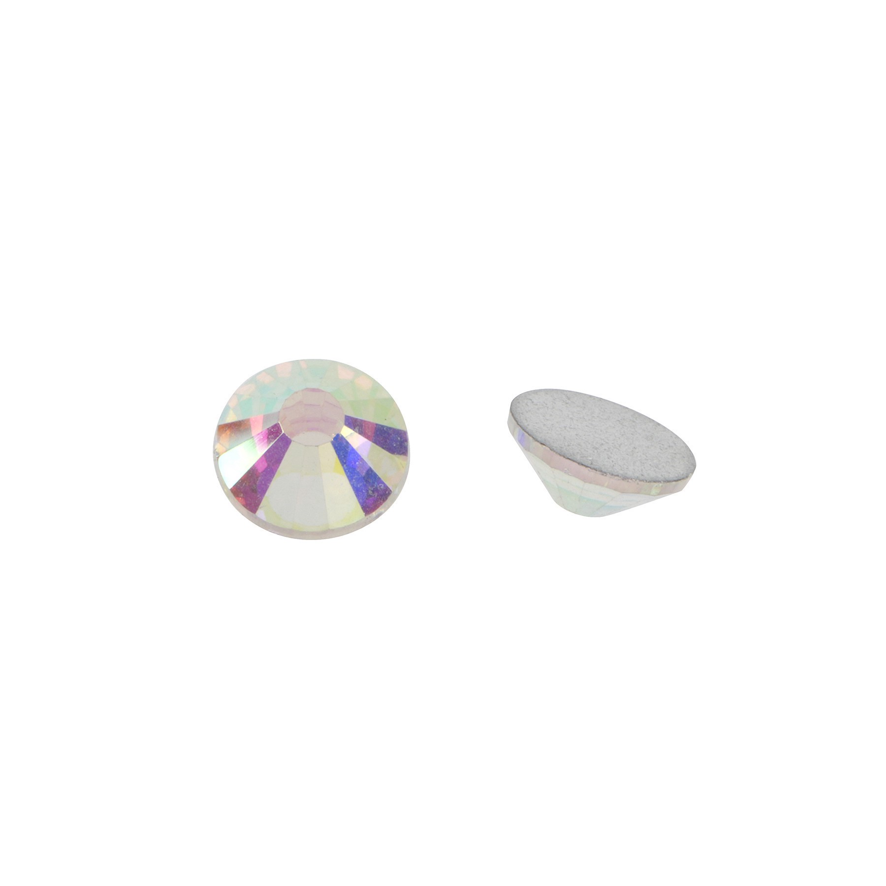 slide 2 of 2, Bead Landing Ss38 Clear Aurora Borealis Round Flatback Glass Rhinestones, 432ct. By Bead Leading, 432 ct
