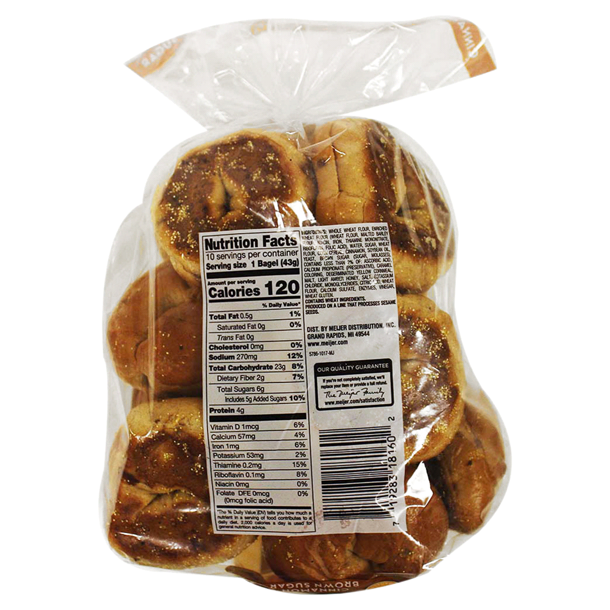 slide 4 of 6, Meijer Mini Cinnamon Brown Sugar Bagels, 10 ct