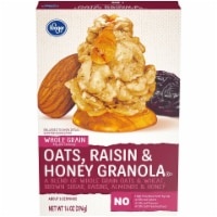 slide 1 of 1, Kroger Whole Grain Oats Raisin & Honey Granola Cereal, 14 oz