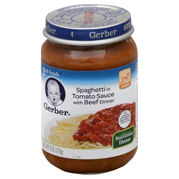 slide 1 of 3, Gerber Nutritious Dinner, Spaghetti in Tomato Sauce with Beef Dinner, 6 oz