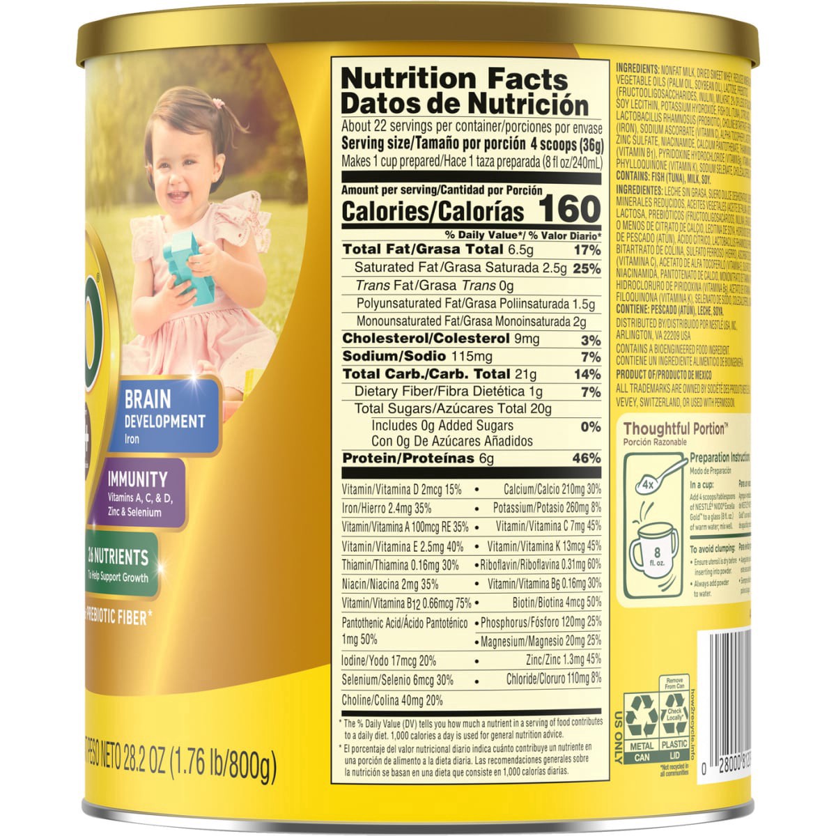 slide 10 of 13, Nestle Nido Excella Gold 1+ Years Toddler Milk, 28.2 oz