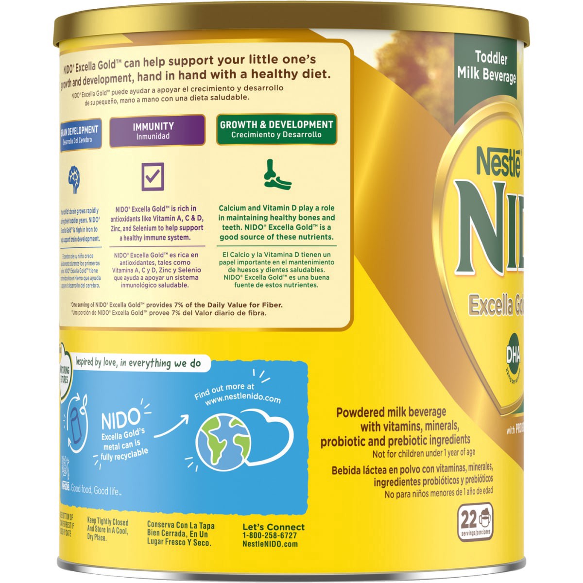 slide 11 of 13, Nestle Nido Excella Gold 1+ Years Toddler Milk, 28.2 oz