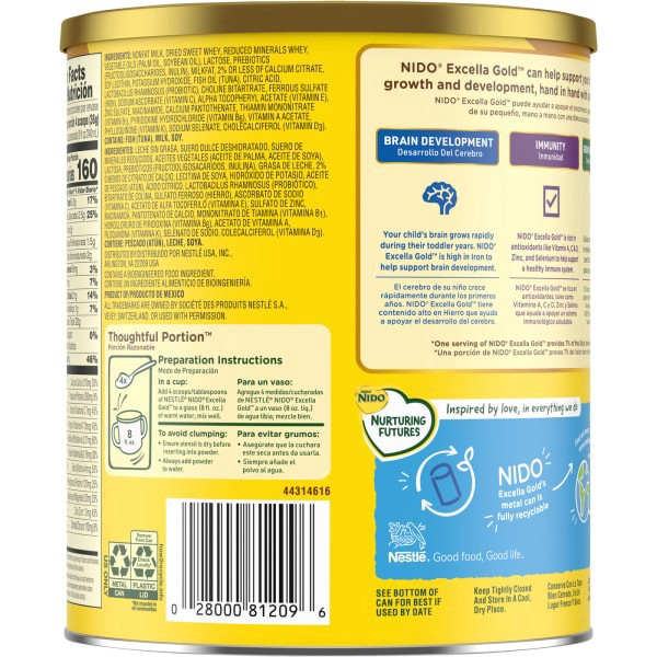 slide 6 of 13, Nestle Nido Excella Gold 1+ Years Toddler Milk, 28.2 oz