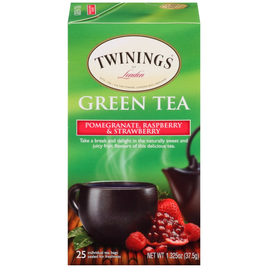 slide 1 of 7, Twinings Green Tea Pomegranate Raspberry Strawberry - 25 ct, 25 ct