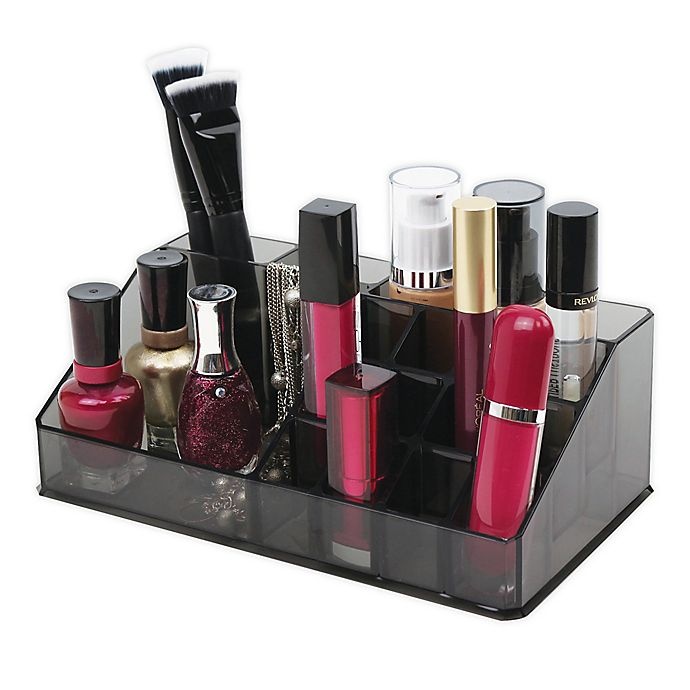 slide 1 of 1, Splash 16-Compartment Cosmetic Organizer - Black, 1 ct