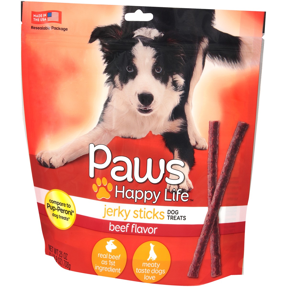 slide 3 of 13, Paws Happy Life Jerky Sticks Beef Flavor Dog Treats 25 oz, 25 oz