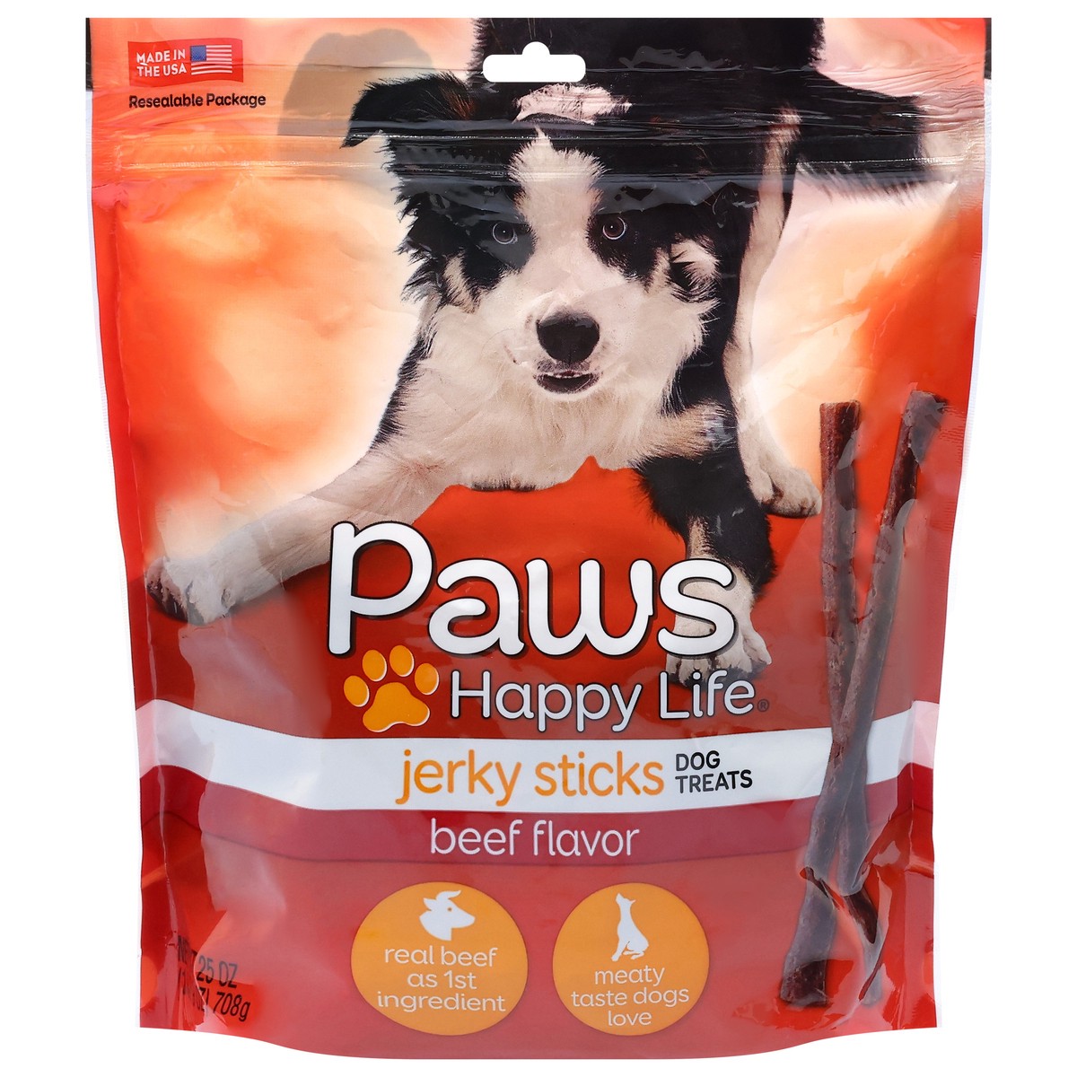 slide 1 of 13, Paws Happy Life Jerky Sticks Beef Flavor Dog Treats 25 oz, 25 oz