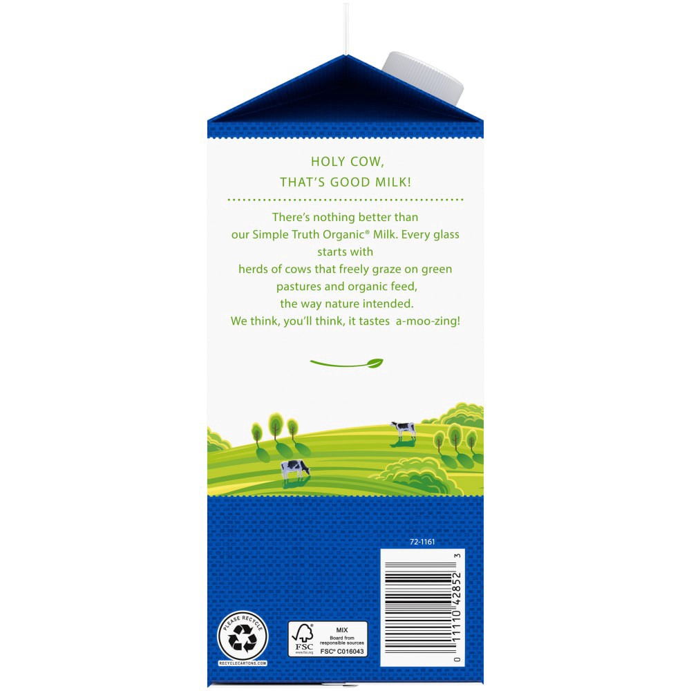 slide 3 of 6, Simple Truth Organic 2% Reduced Fat Milk, 1/2 gal