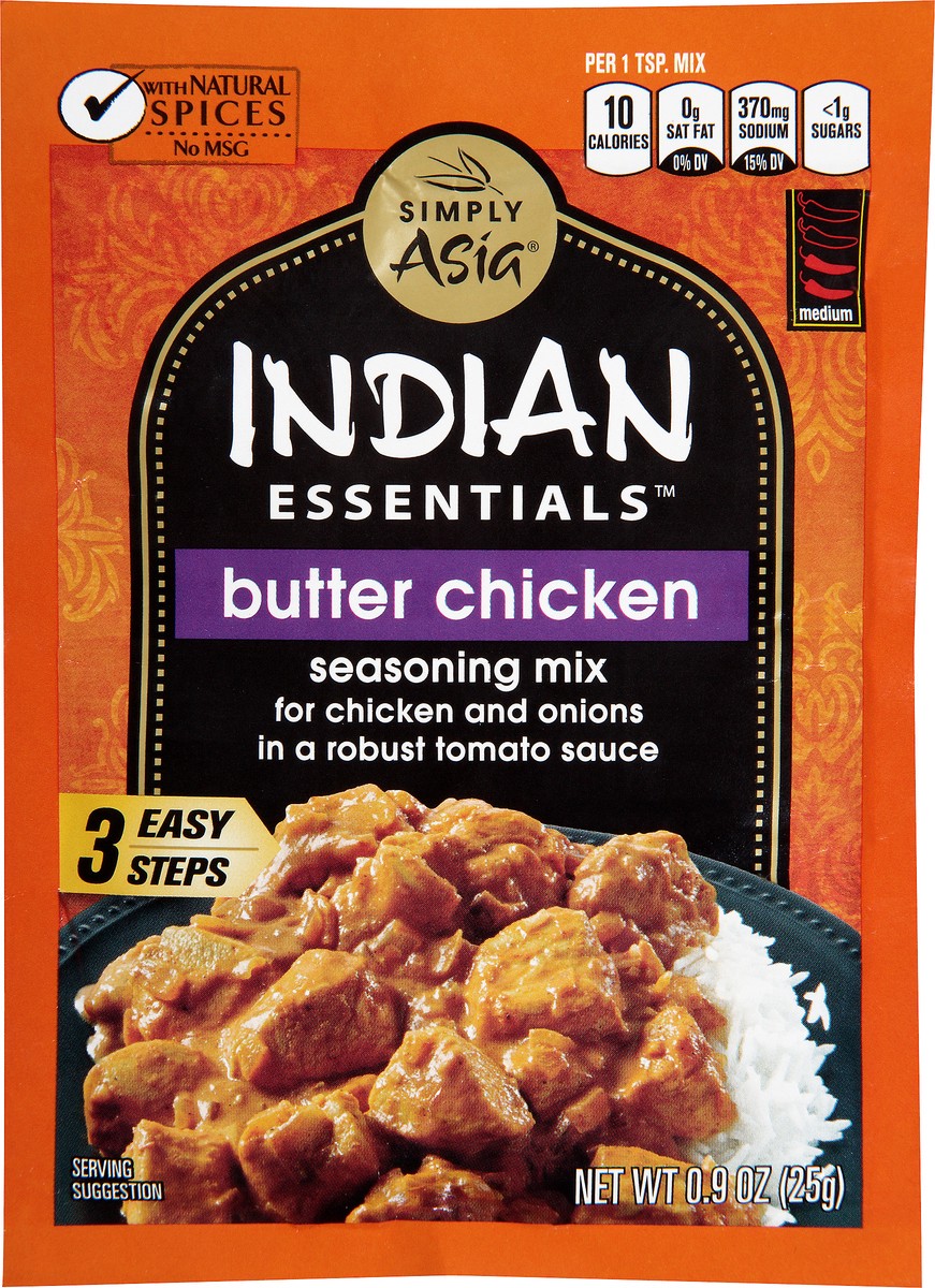 slide 7 of 8, Simply Asia Indian Essentials Indian Essentials Butter Chicken Seasoning Mix, 0.9 oz, 0.9 oz