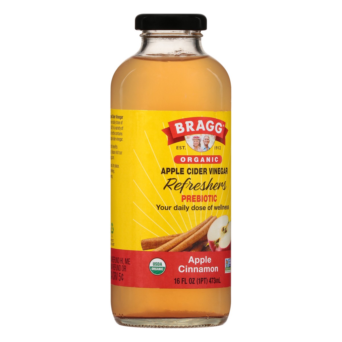 slide 2 of 12, Bragg Apple Cider Vinegar, Organic, Apple Cinnamon, Prebiotic- 16 oz, 16 fl oz