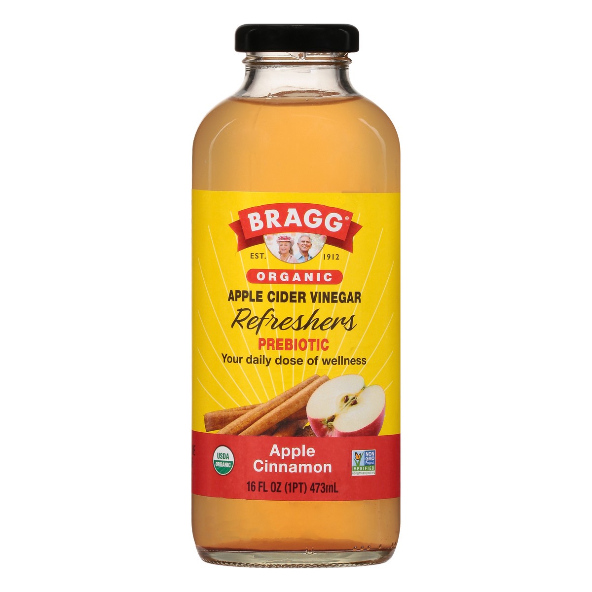 slide 8 of 12, Bragg Apple Cider Vinegar, Organic, Apple Cinnamon, Prebiotic- 16 oz, 16 fl oz