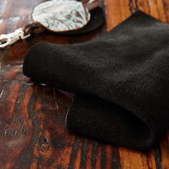 slide 1 of 3, 8.5" X 11" Black Suede Leather By Artminds, 8.5 in x 11 in