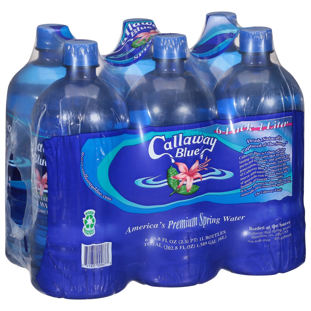 slide 3 of 12, Callaway Blue Premium Spring Water 6 - 33.8 fl oz Bottles, 6 ct