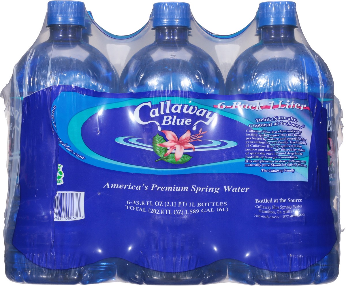 slide 4 of 12, Callaway Blue Premium Spring Water 6 - 33.8 fl oz Bottles, 6 ct