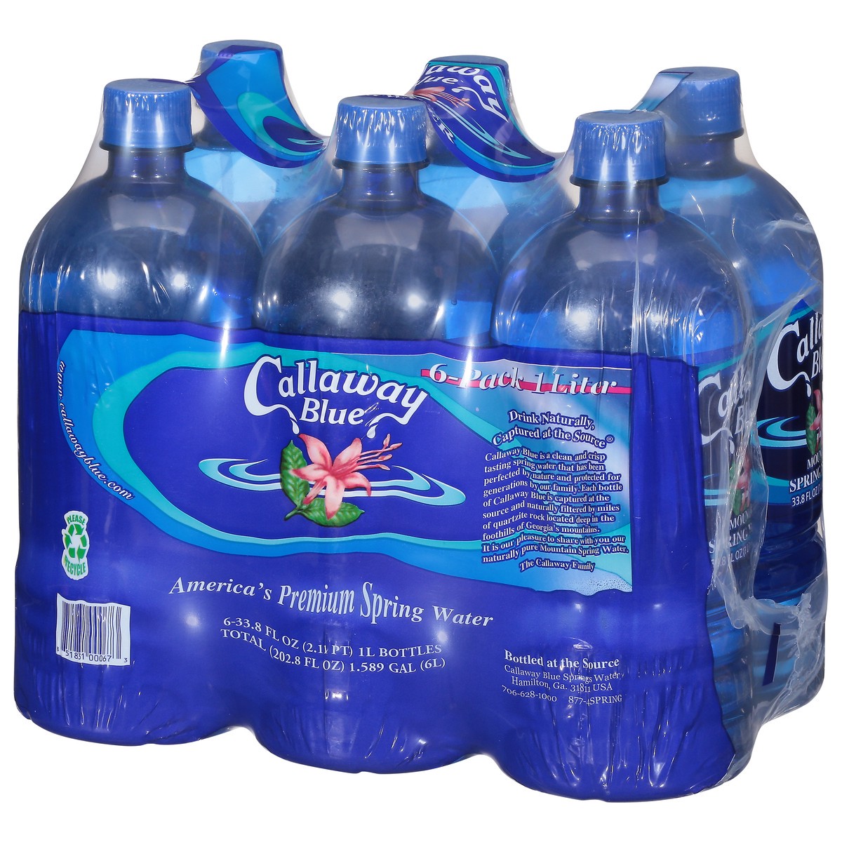 slide 9 of 12, Callaway Blue Premium Spring Water 6 - 33.8 fl oz Bottles, 6 ct