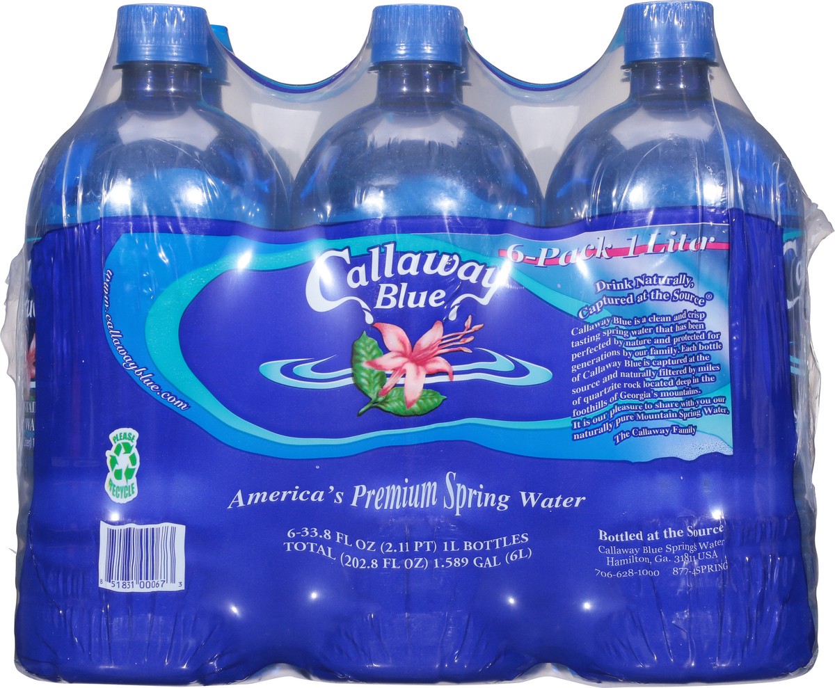 slide 11 of 12, Callaway Blue Premium Spring Water 6 - 33.8 fl oz Bottles, 6 ct