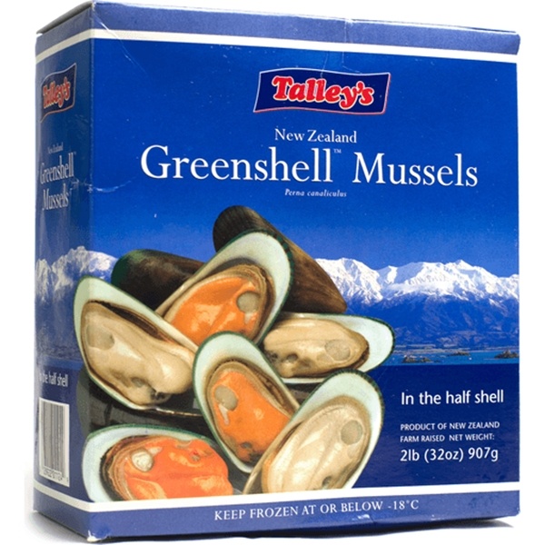 slide 1 of 1, Talley's New Zealand Greenshell Mussels, 2 lb