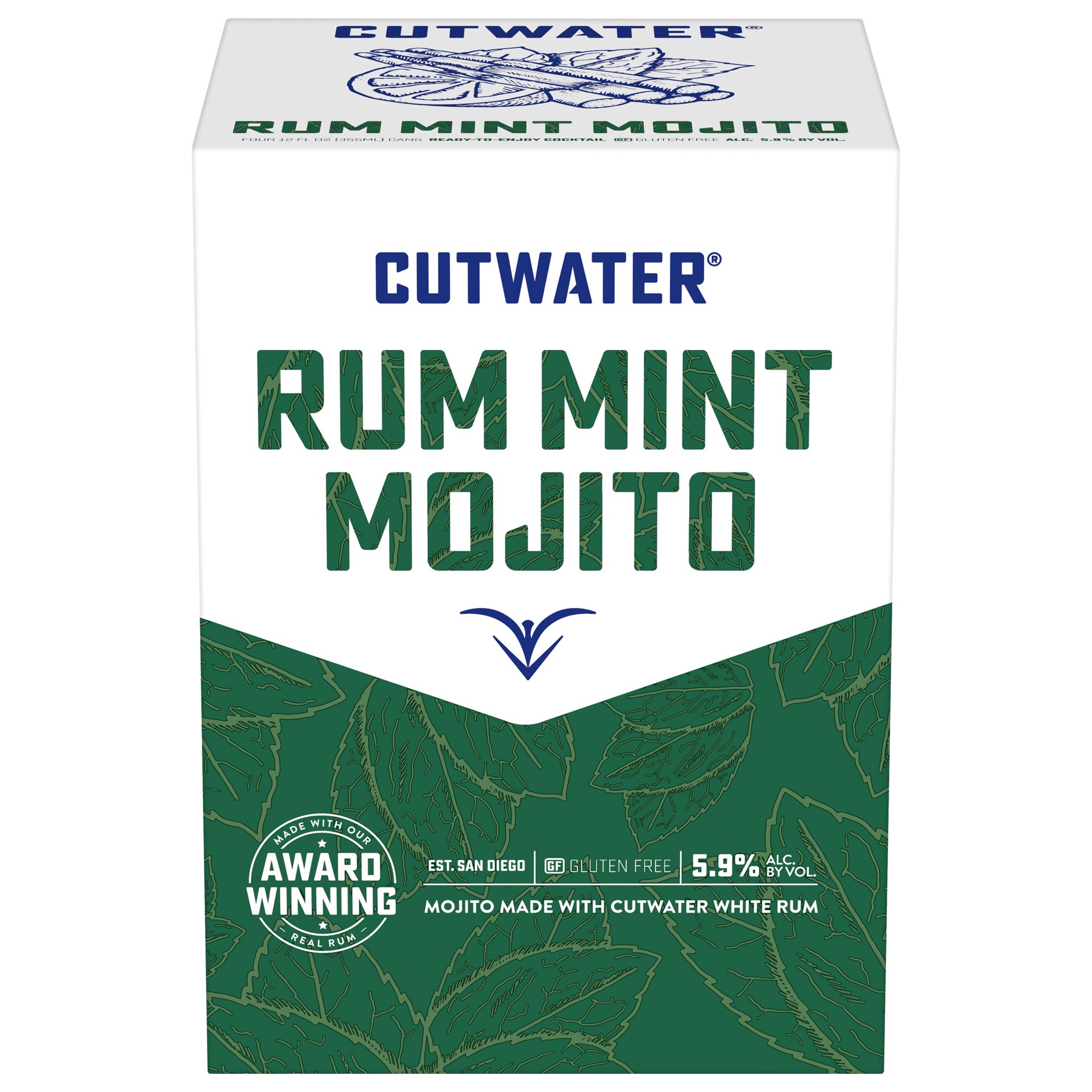 slide 2 of 3, Cutwater Spirits Rum Mint Mojito Cocktail 4 - 12 fl oz Cans, 4 ct; 12 fl oz