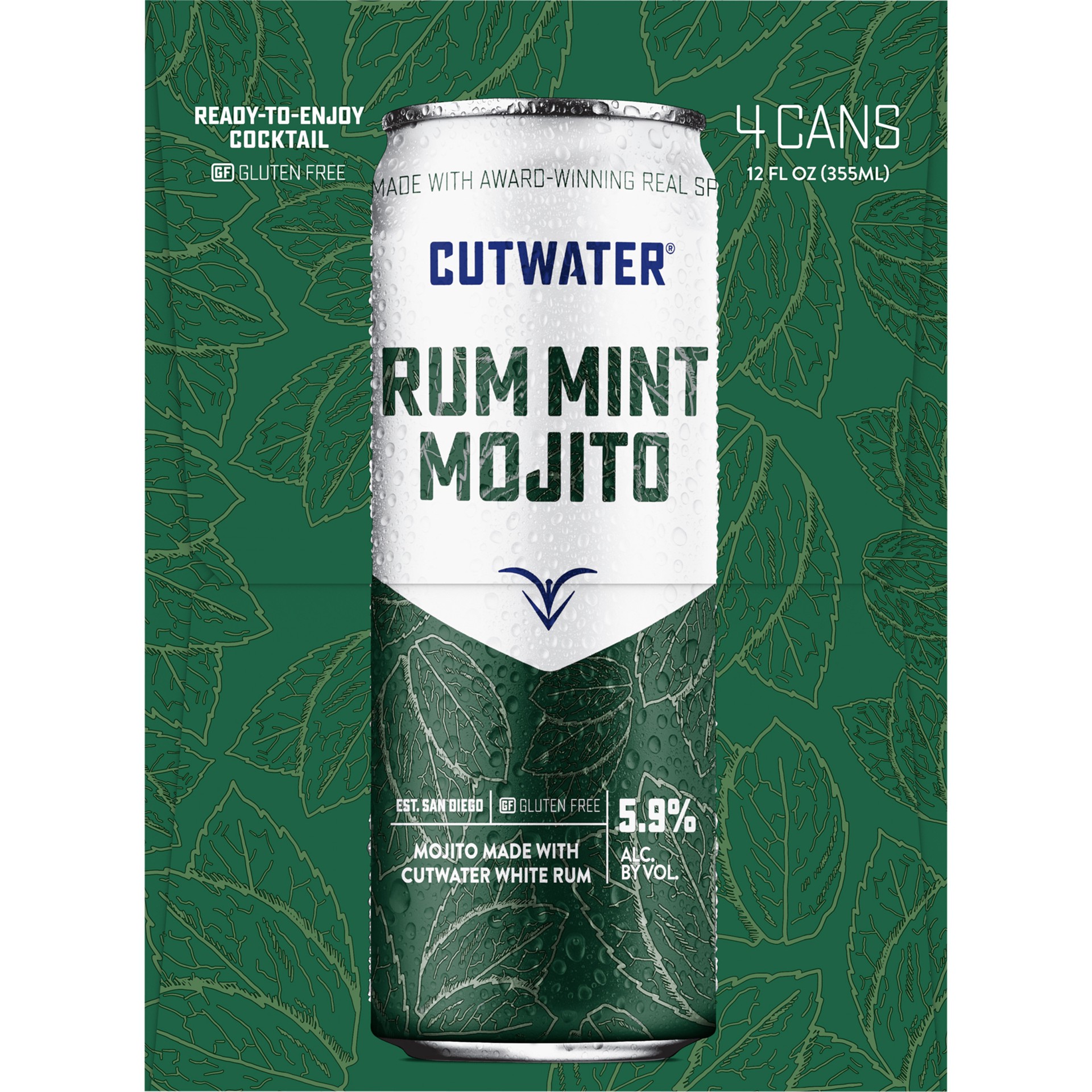 slide 3 of 3, Cutwater Spirits Rum Mint Mojito Cocktail 4 - 12 fl oz Cans, 4 ct; 12 fl oz