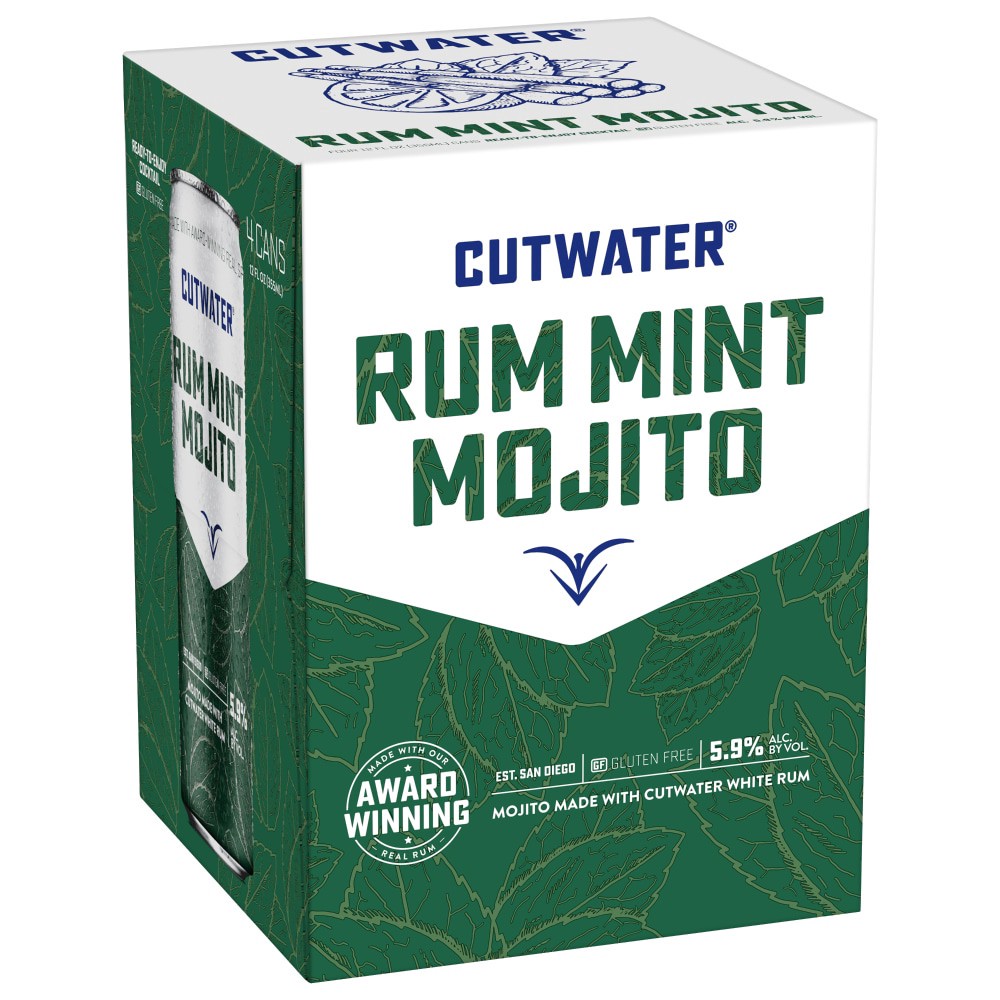 slide 1 of 1, Cutwater Spirits Rum Mint Mojito, 5.9% ABV, 12 fl oz