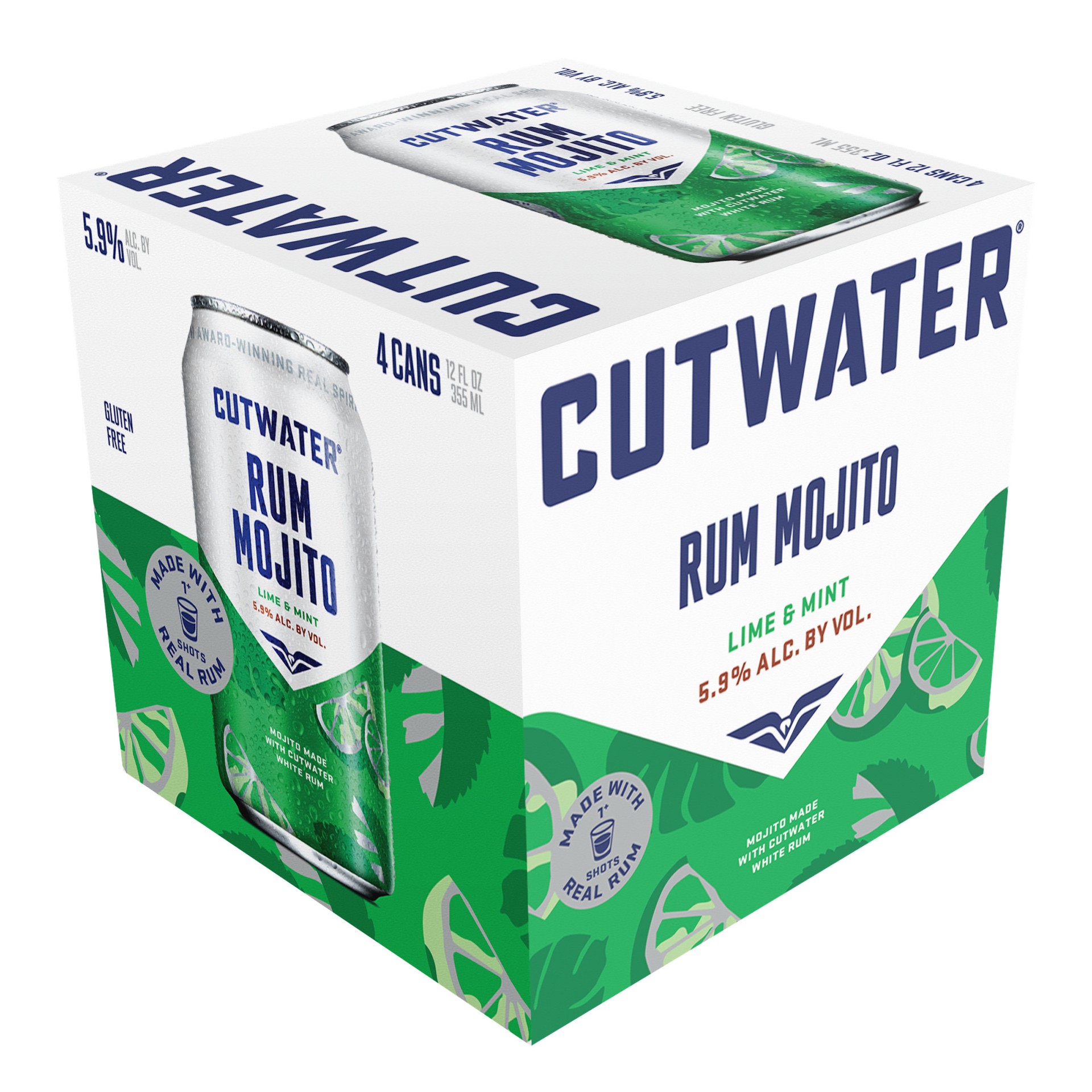 slide 1 of 3, Cutwater Spirits Rum Mint Mojito Cocktail 4 - 12 fl oz Cans, 4 ct; 12 fl oz