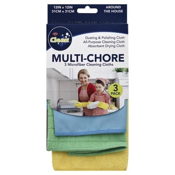 slide 1 of 1, Ritz Multi-Chore Microfiber Cleaning Cloths, 3 ct