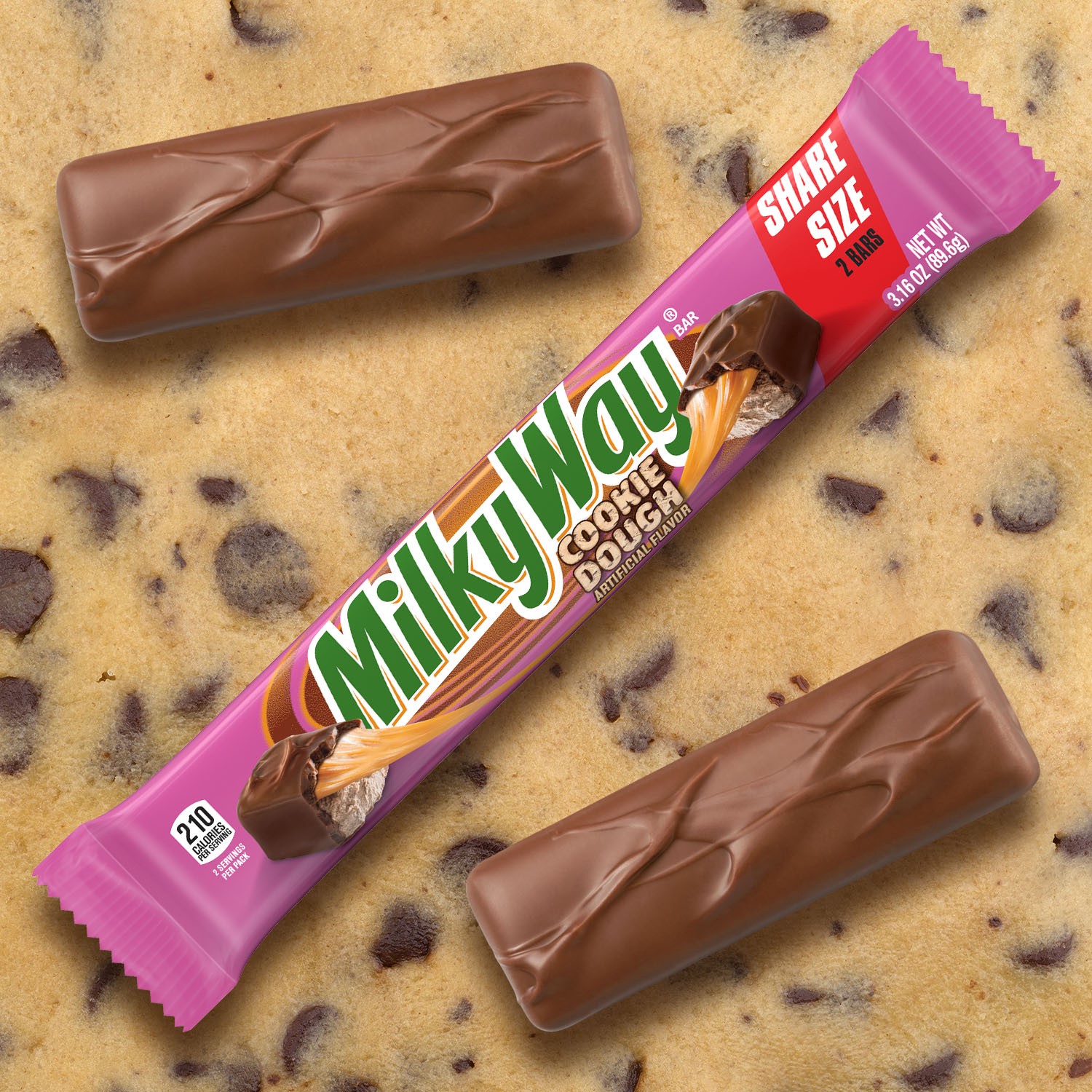 slide 5 of 5, Milky Way MILKY WAY Cookie Dough Milk Chocolate Bar, Share Size, 3.16 oz, 3.16 oz