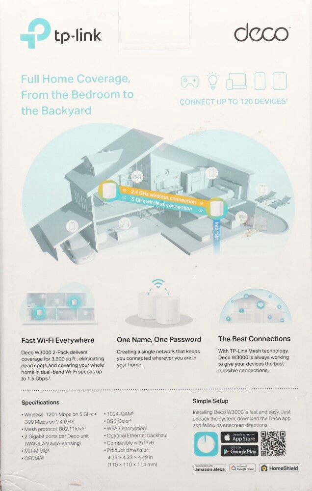 slide 5 of 6, TP Link Deco™ AX1500 Whole Home Mesh Wi-Fi 6 System, 1 ct