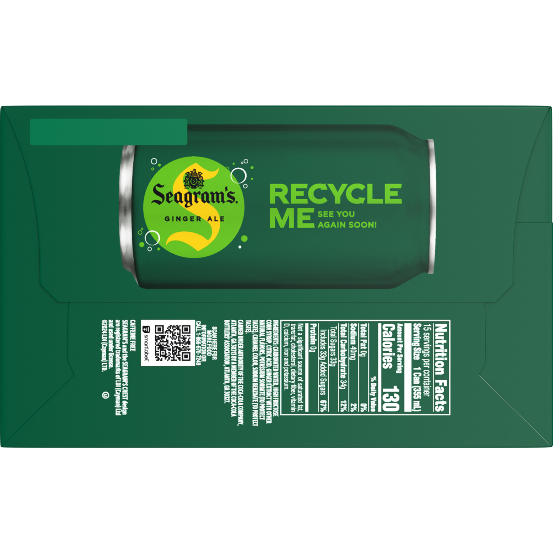 slide 4 of 5, Seagram's Seagrams Ginger Ale Soda Soft Drink, 12 fl oz, 15 ct; 12 oz