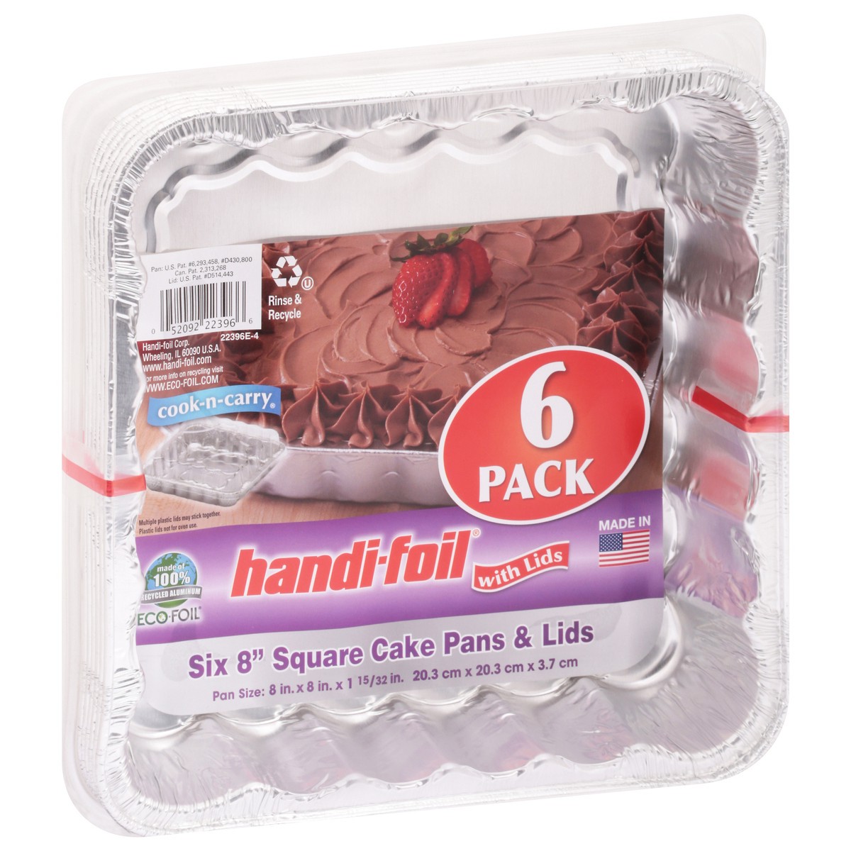 slide 8 of 10, Handi-foil 8 Inches Cake Pans & Lids 6 Pack 6 ea, 6 ct