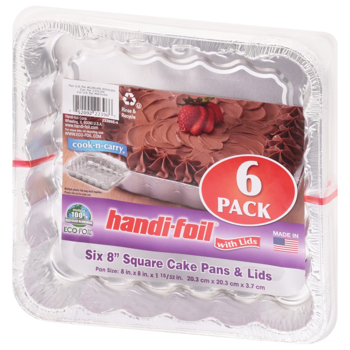 slide 10 of 10, Handi-foil 8 Inches Cake Pans & Lids 6 Pack 6 ea, 6 ct