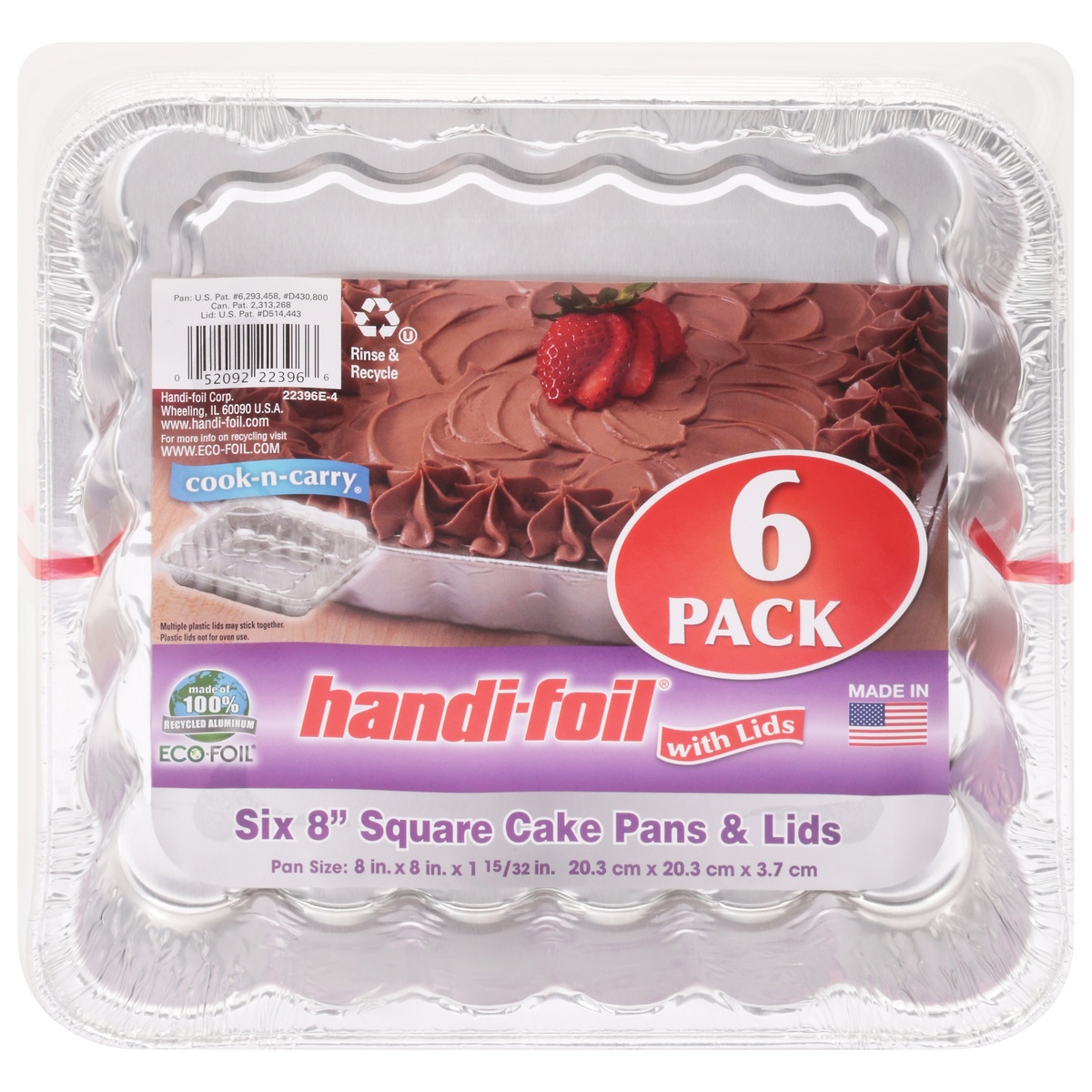 slide 1 of 1, Handi-foil Cake Pan - 8 Inch, 6 ct